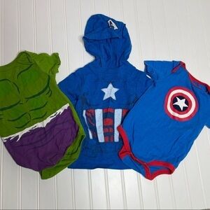 Marvel 18 month bodysuits and hooded shirt